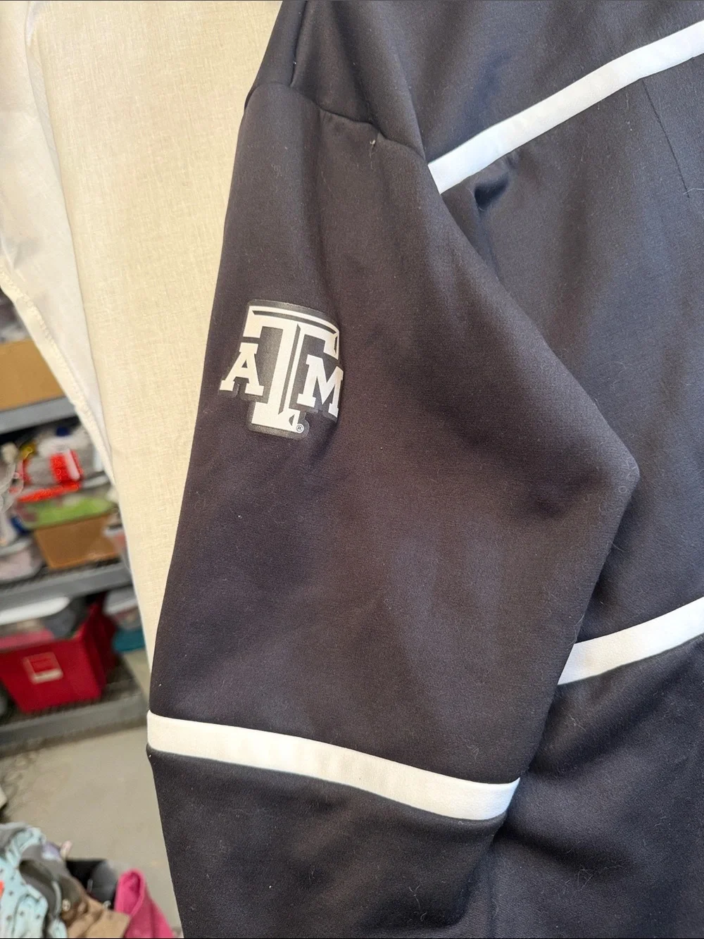 adidas Black Texas A&M Pullover Hoodie with White Trim